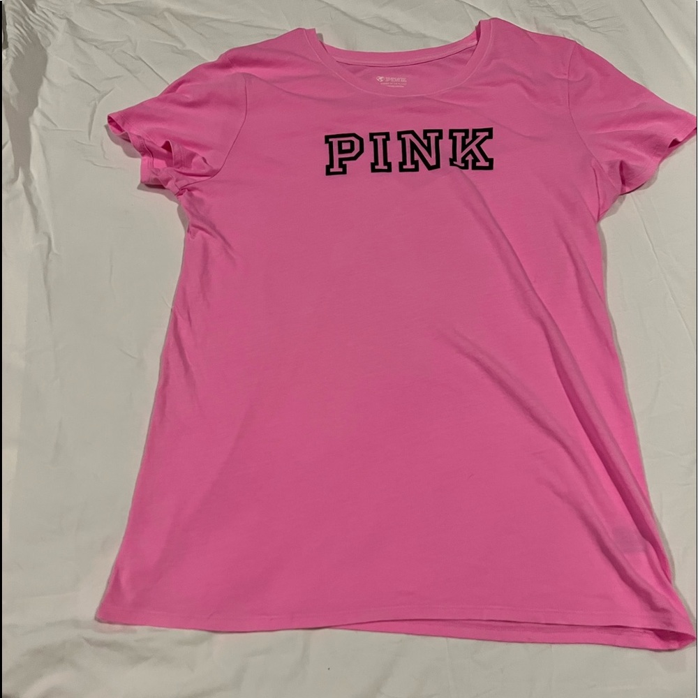 Pink/Victorias Secret T-shirt, Pink, Blue, Grey, White, Never worn, size Large
